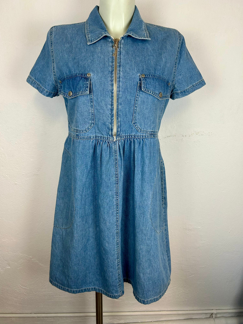 Vintage Τζιν Φόρεμα με Φερμουάρ – Denim Mini