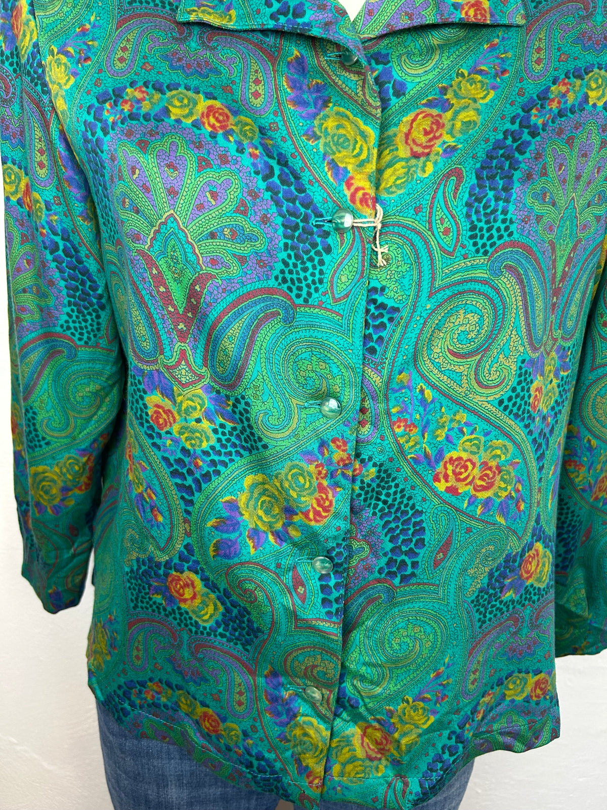 Vintage Paisley Πουκάμισο | Πράσινο Χειμερινό με Βάτες