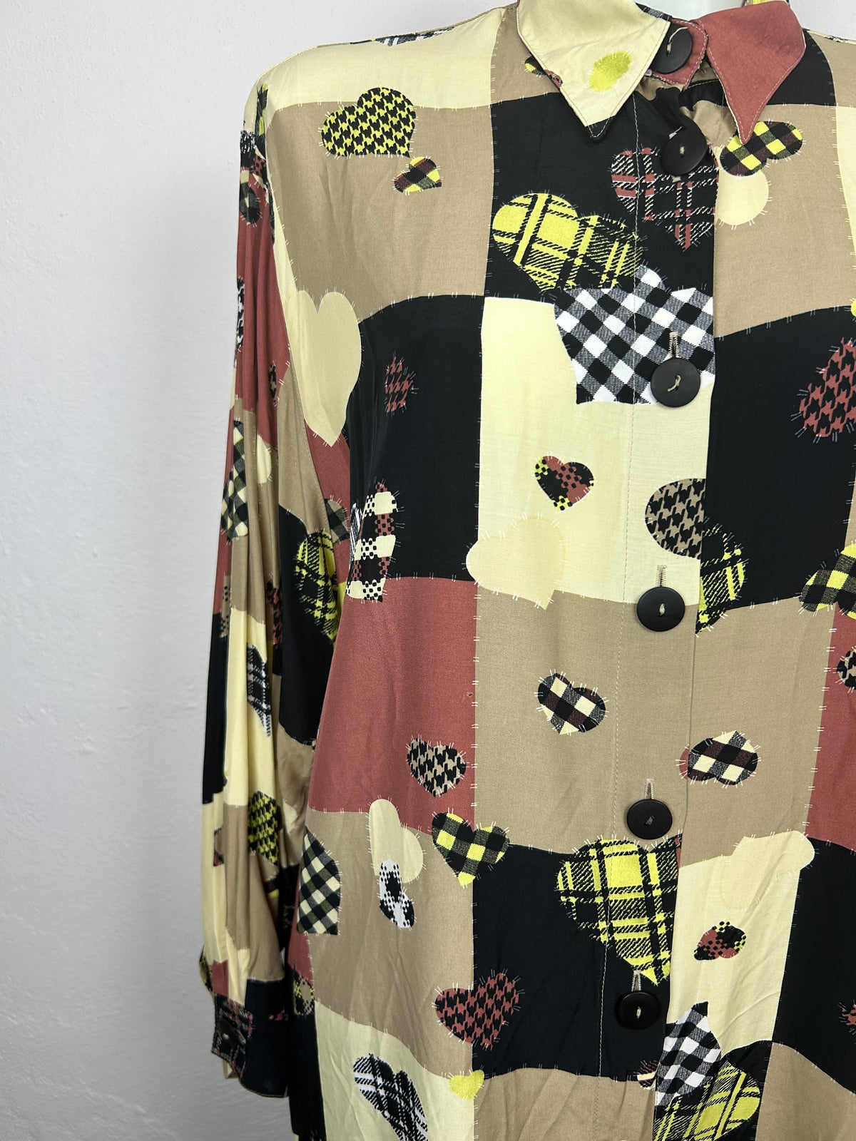 Vintage Πουκάμισο Patchwork Καρδιές