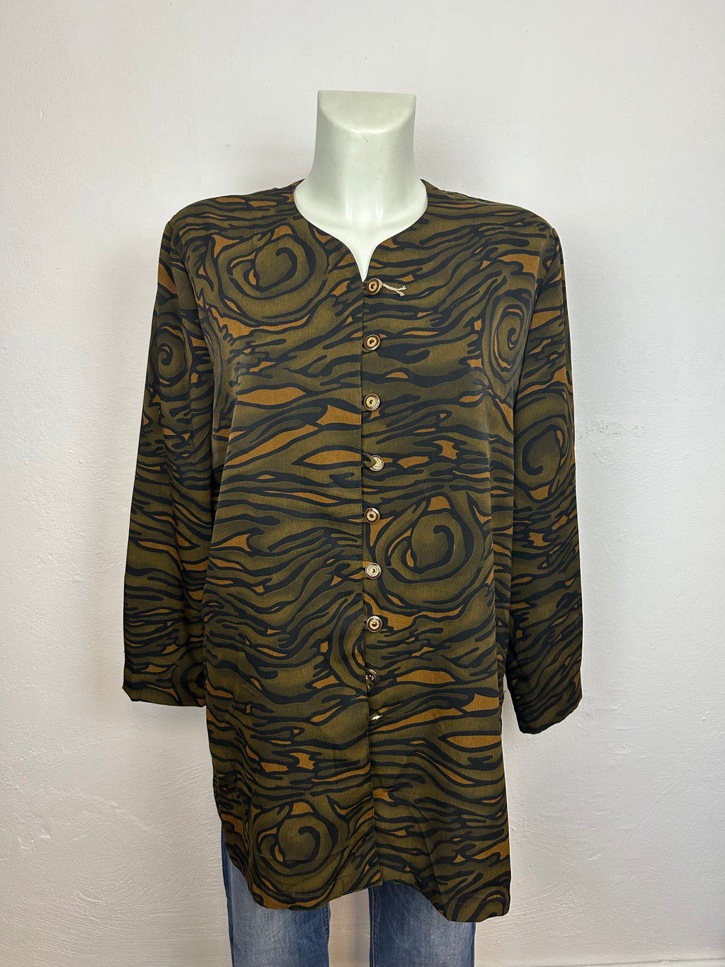 Σακάκι Vintage Animal Print με Χρυσά Κουμπιά