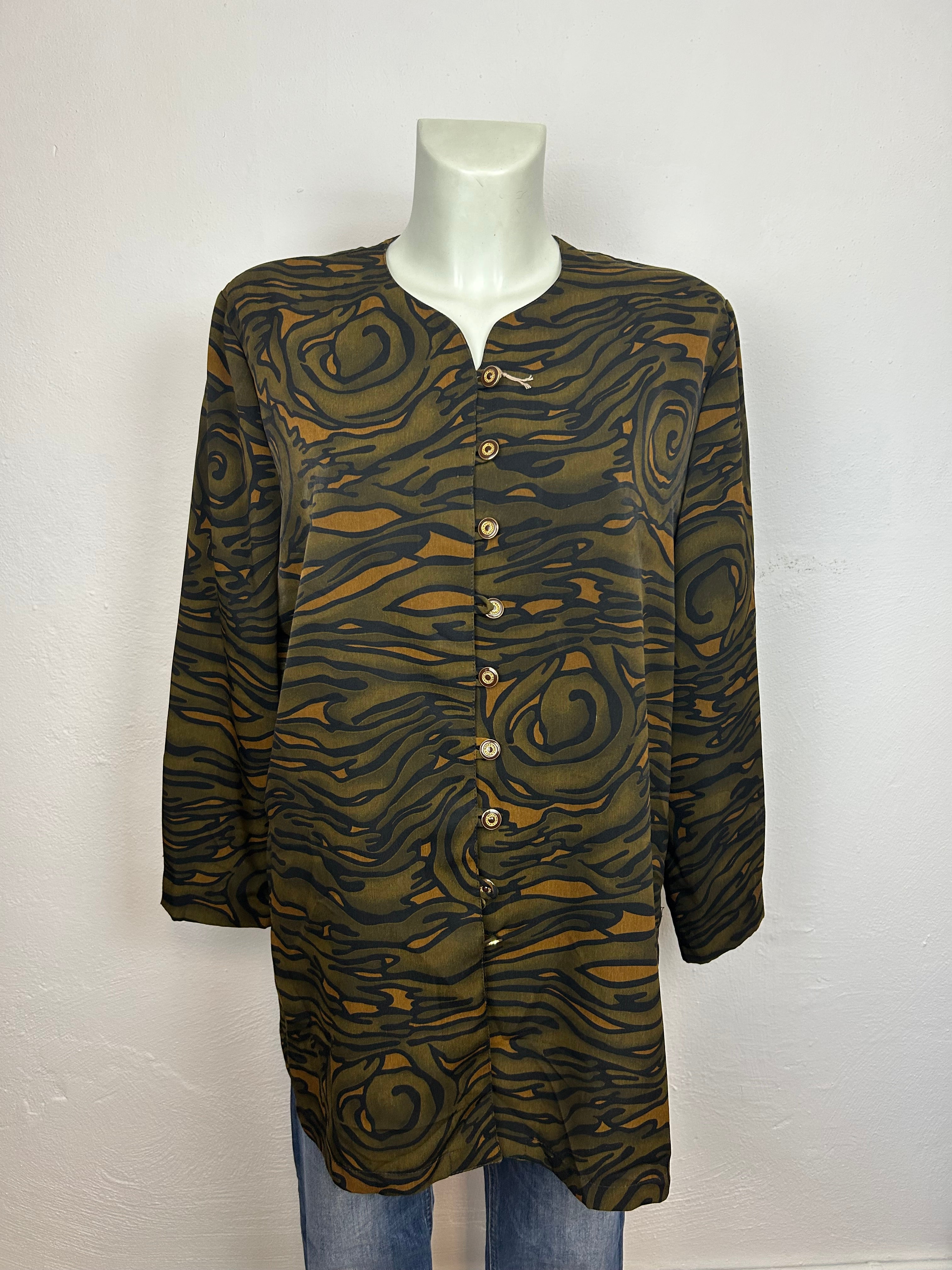 Σακάκι Vintage Animal Print με Χρυσά Κουμπιά