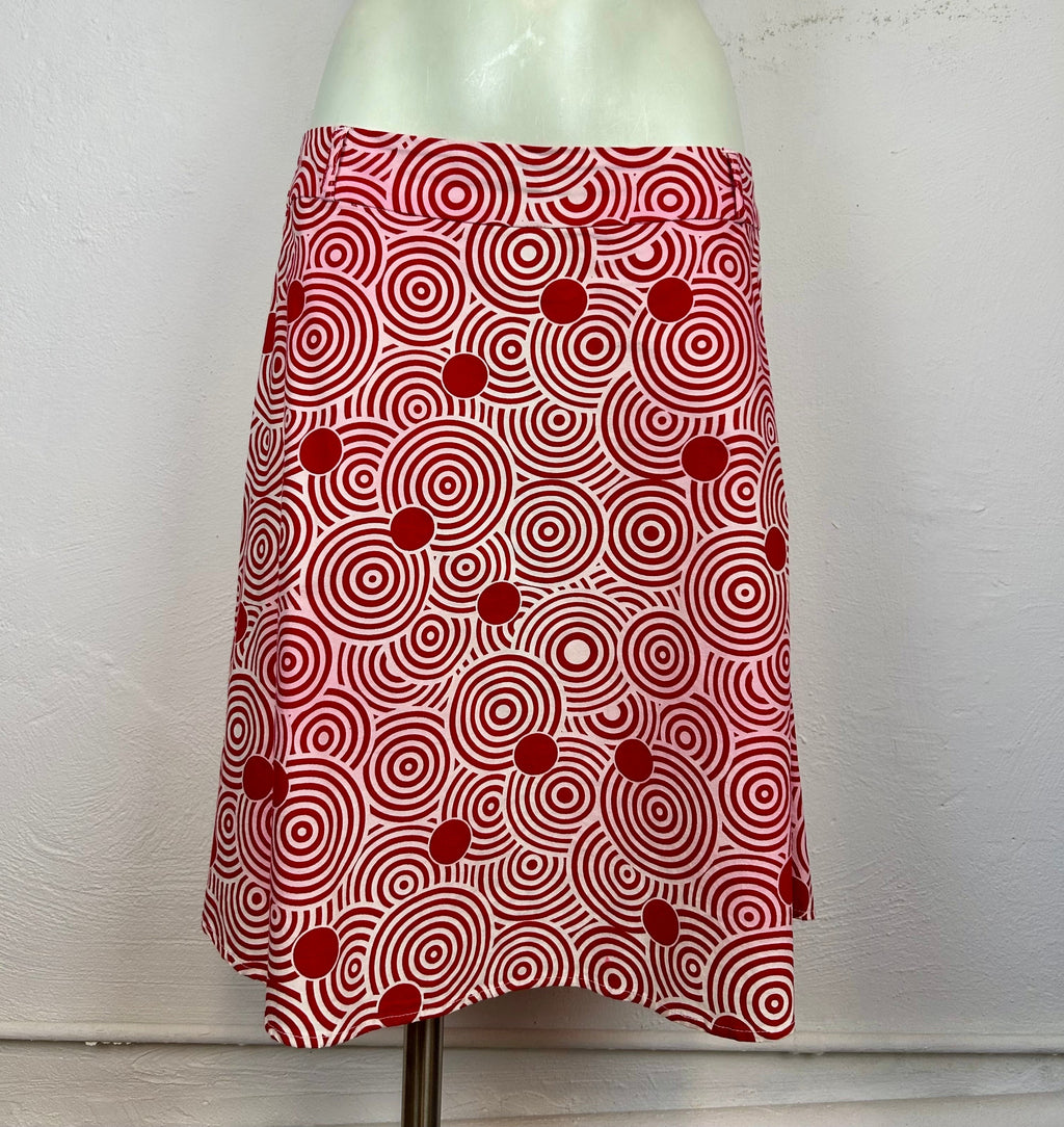 Vero Moda Vintage Φούστα Retro Circles Print — Ροζ & Κόκκινο