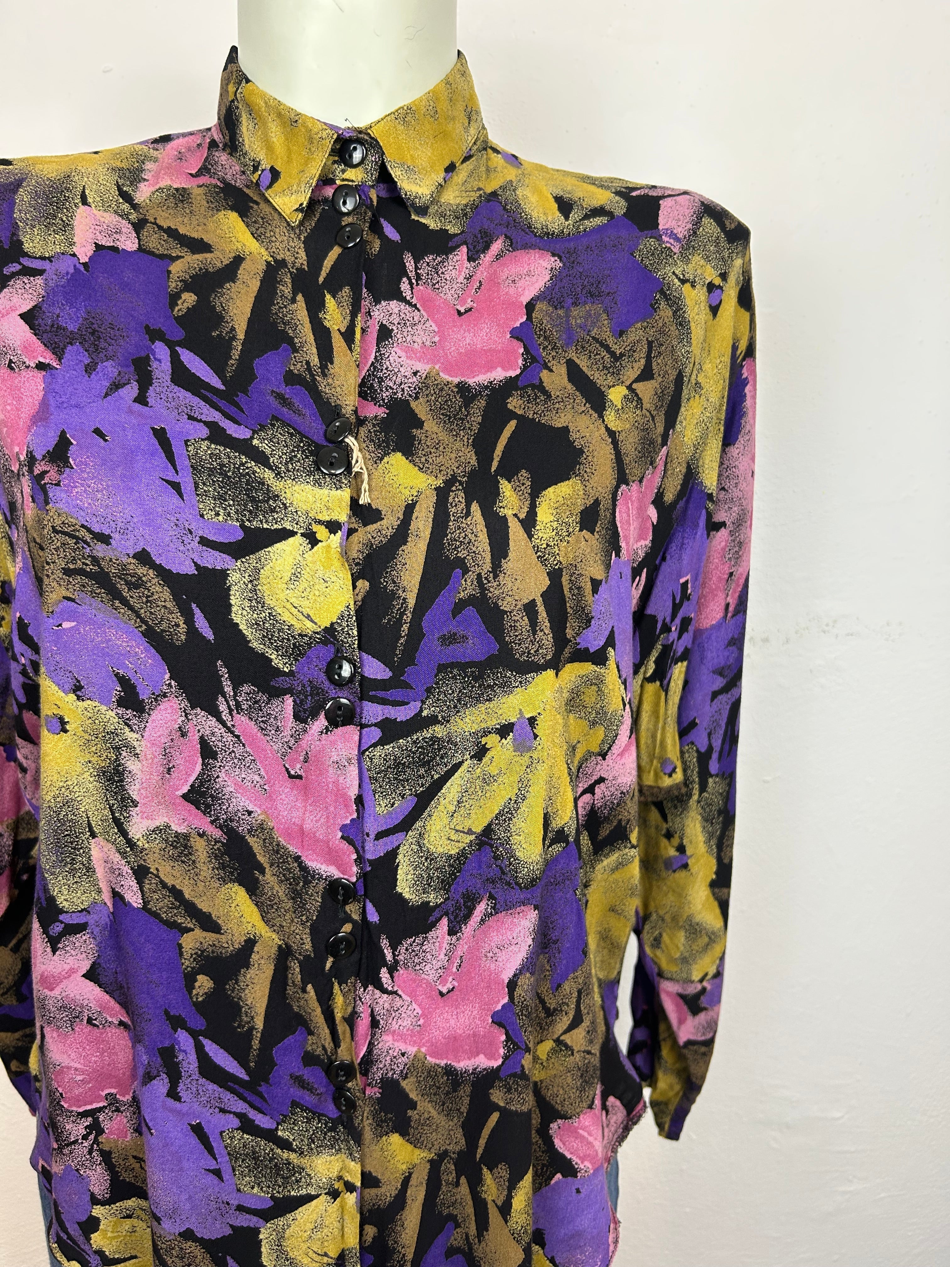 Vintage Floral Πουκάμισο Νυχτερίδα