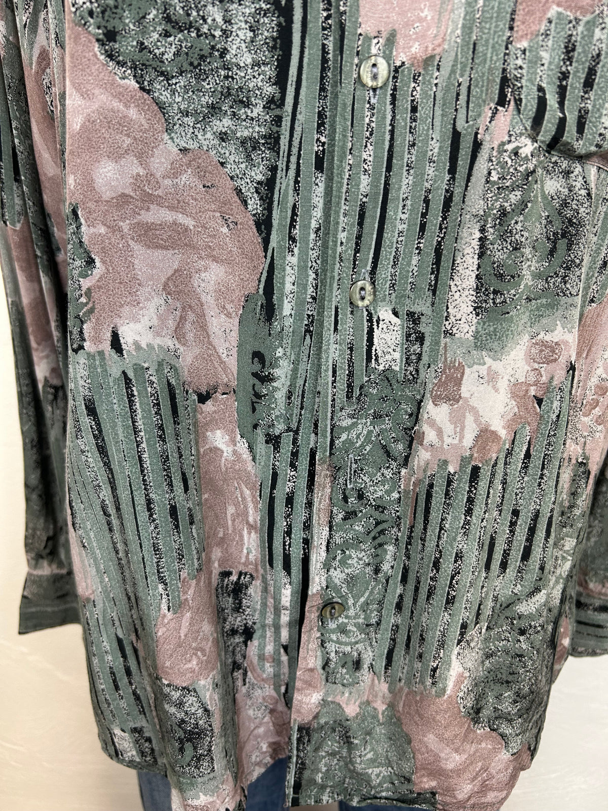 Vintage Πουκάμισο με Abstract Print '90s