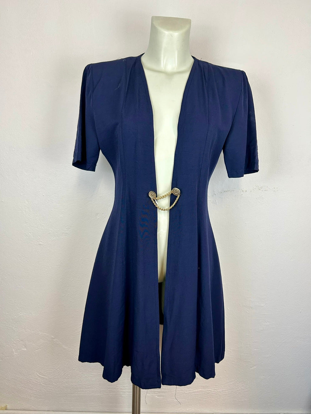 Vintage Navy Blue Cardigan - μπροστά