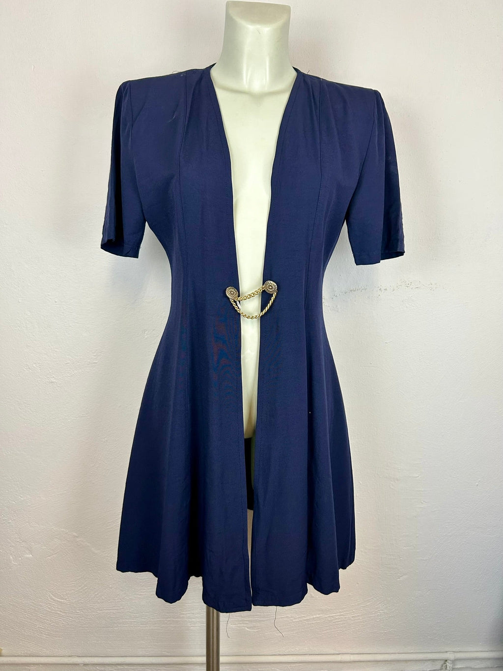 Vintage Navy Blue Cardigan - μπροστά 2