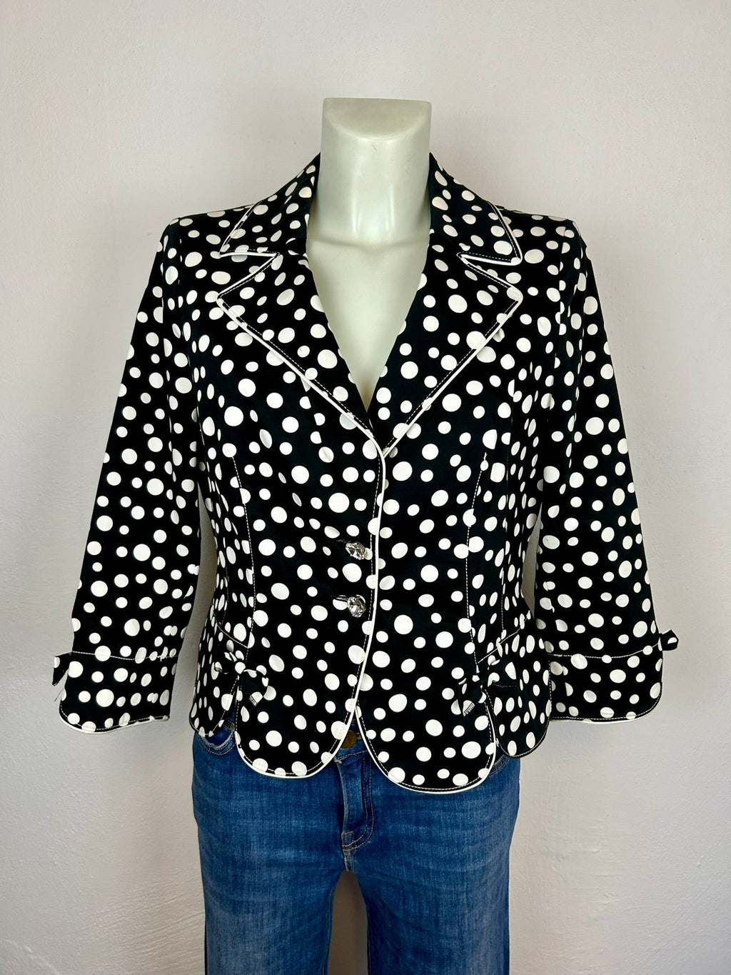 Vintage Blazer Polka Dot Μαύρο/Άσπρο