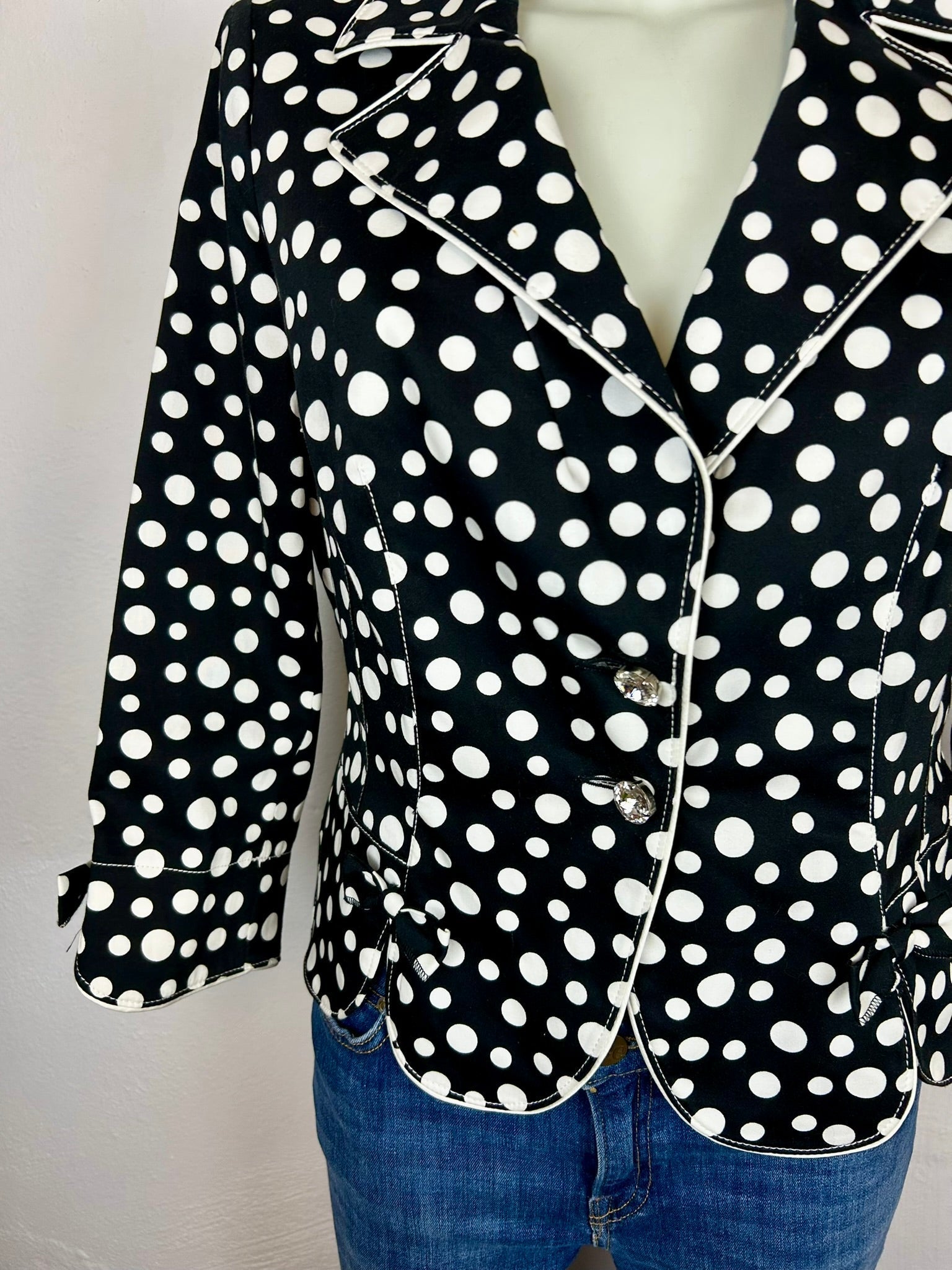 Vintage Blazer Polka Dot Μαύρο/Άσπρο