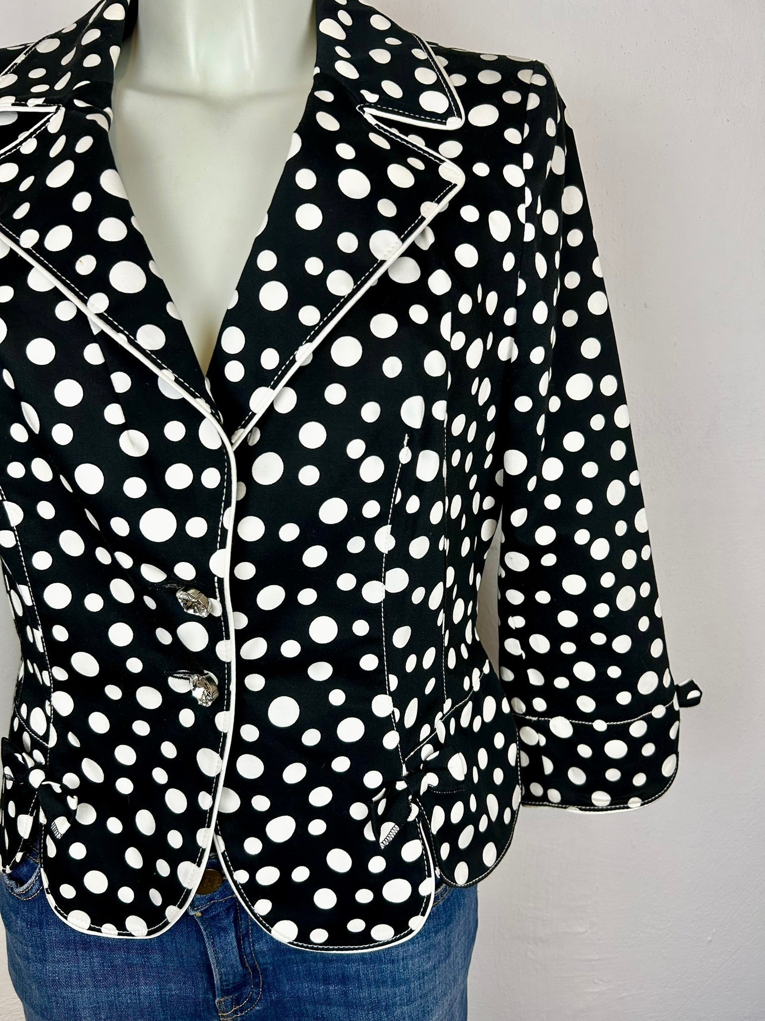 Vintage Blazer Polka Dot Μαύρο/Άσπρο