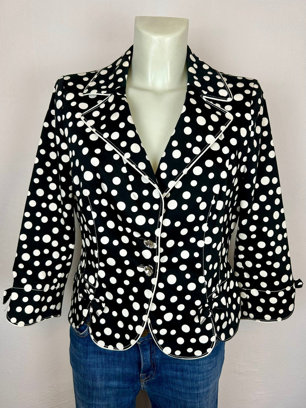 Vintage Blazer Polka Dot Μαύρο/Άσπρο