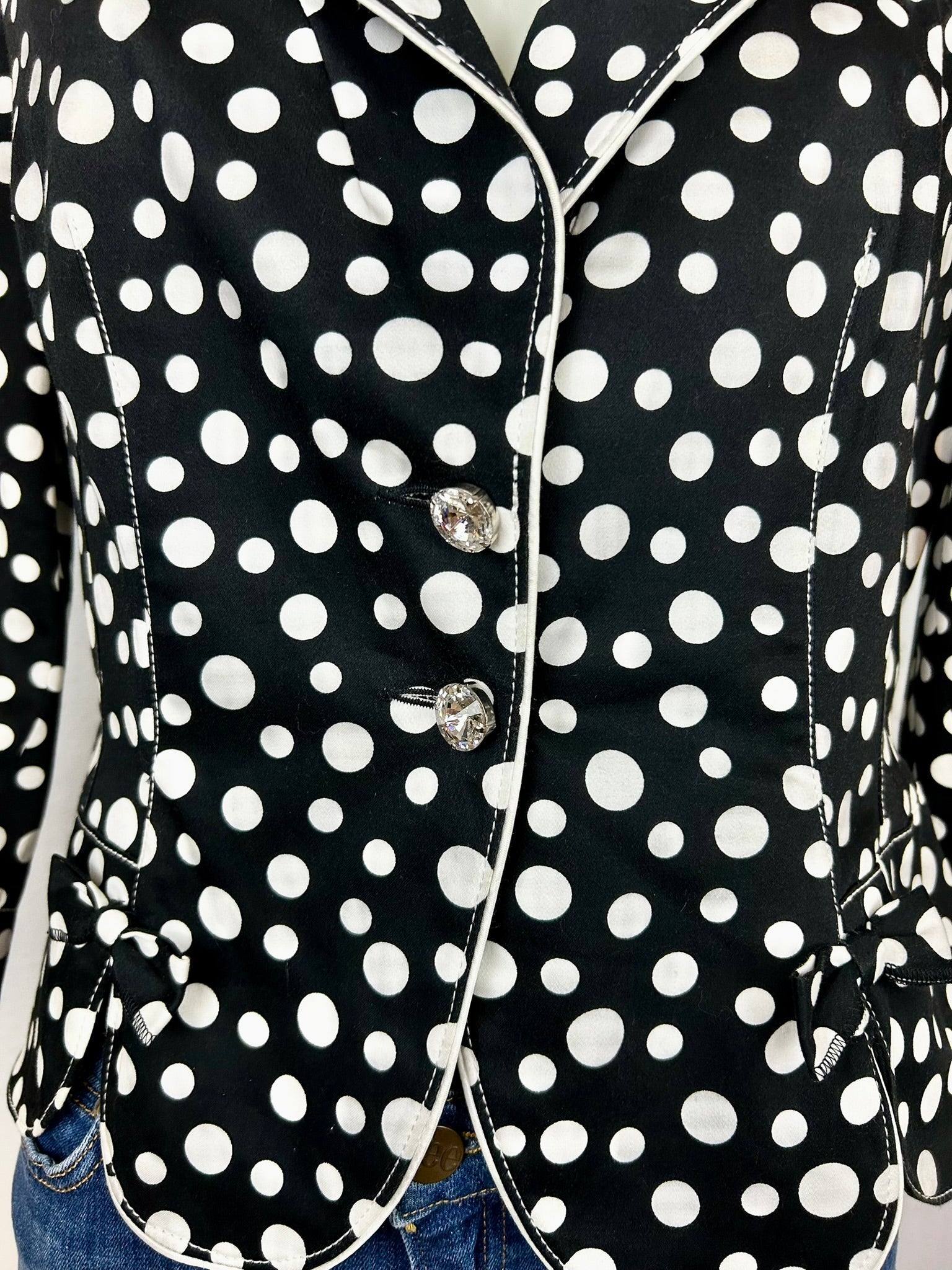 Vintage Blazer Polka Dot Μαύρο/Άσπρο