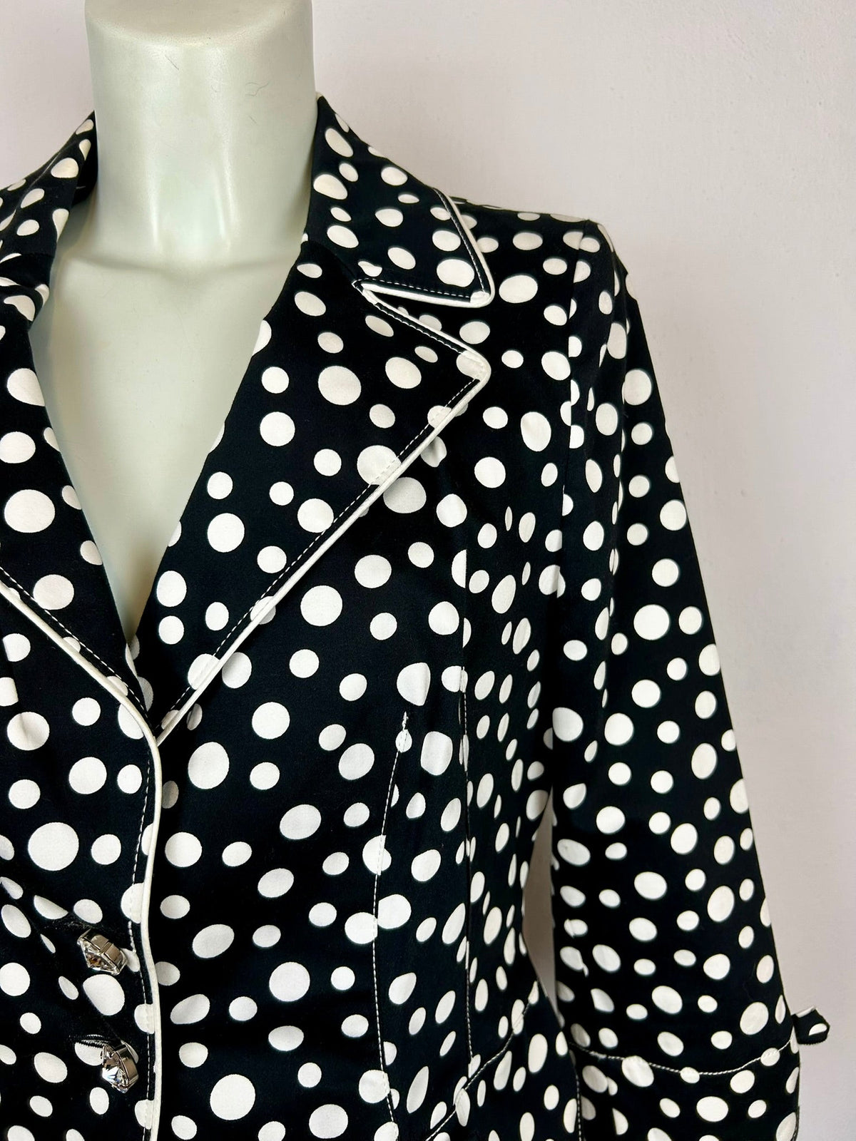 Vintage Blazer Polka Dot Μαύρο/Άσπρο