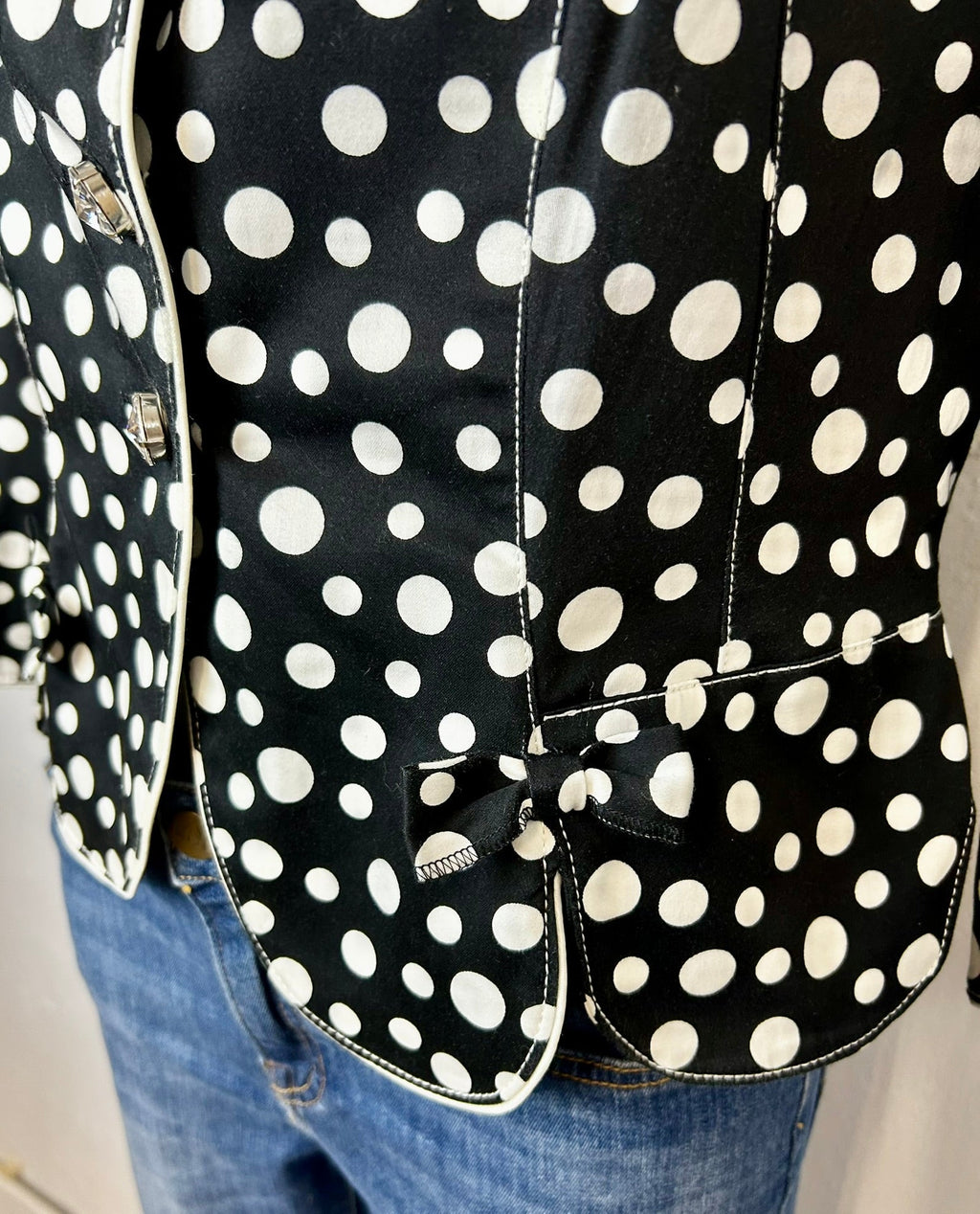 Vintage Blazer Polka Dot Μαύρο/Άσπρο