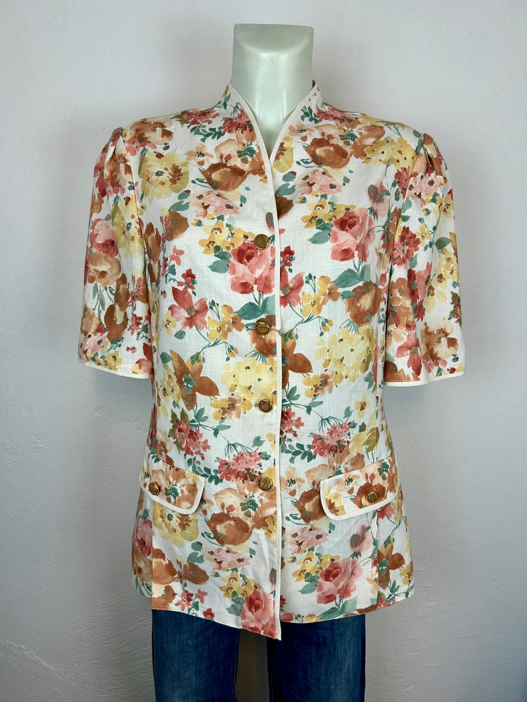 Vintage floral blazer - μπροστινή όψη