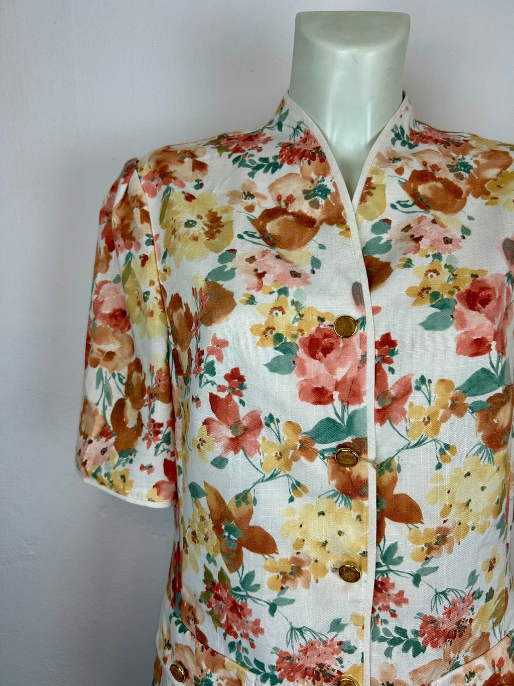 Vintage floral blazer - λεπτομέρεια επάνω
