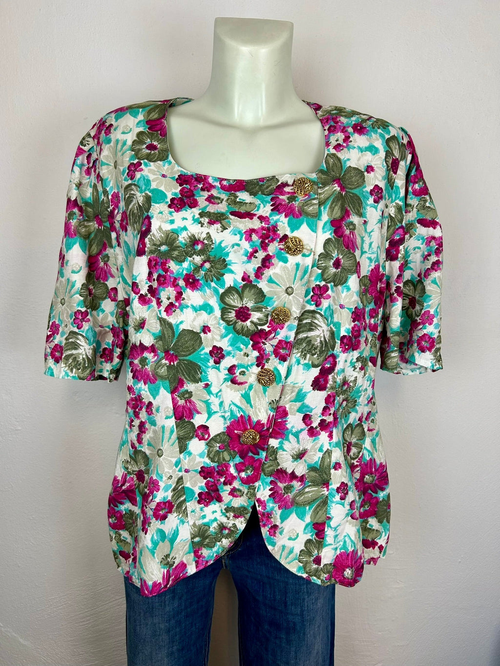 Vintage floral τουνίκ - μπροστινή όψη