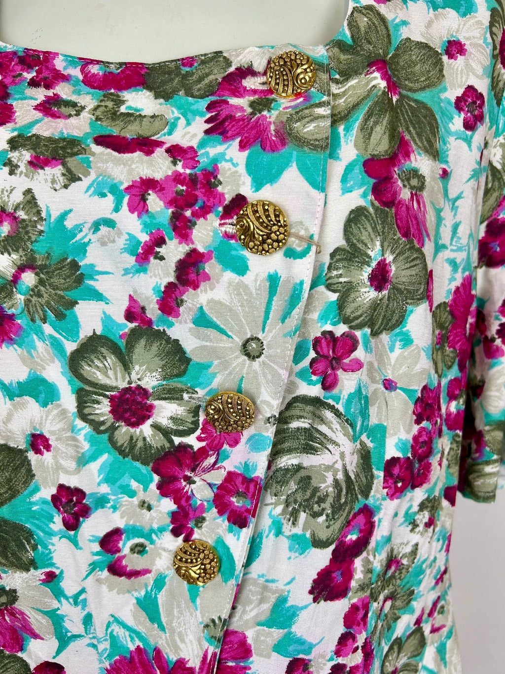 Vintage floral τουνίκ - λεπτομέρεια ώμου