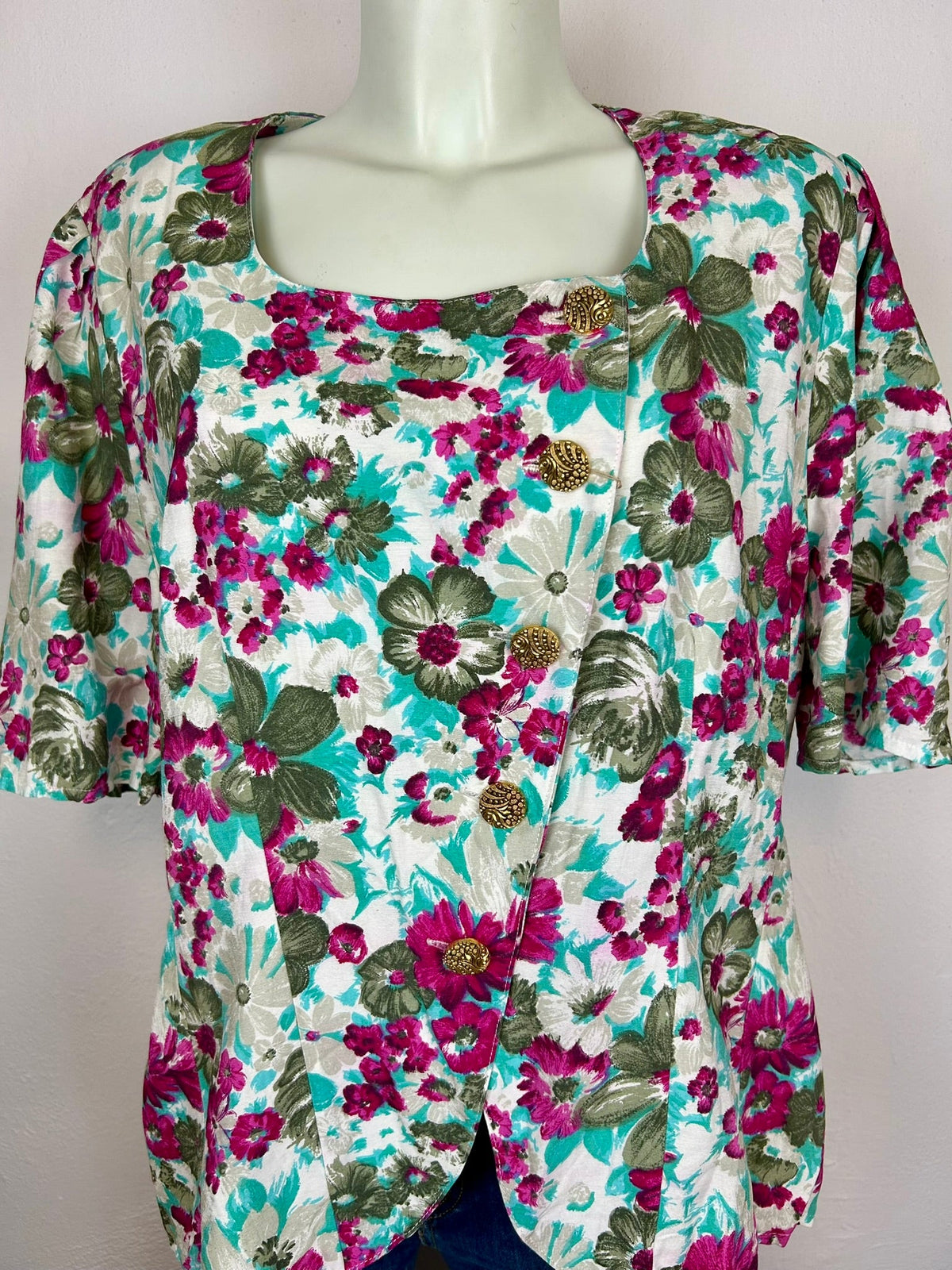 Vintage floral τουνίκ - τελείωμα και split hem