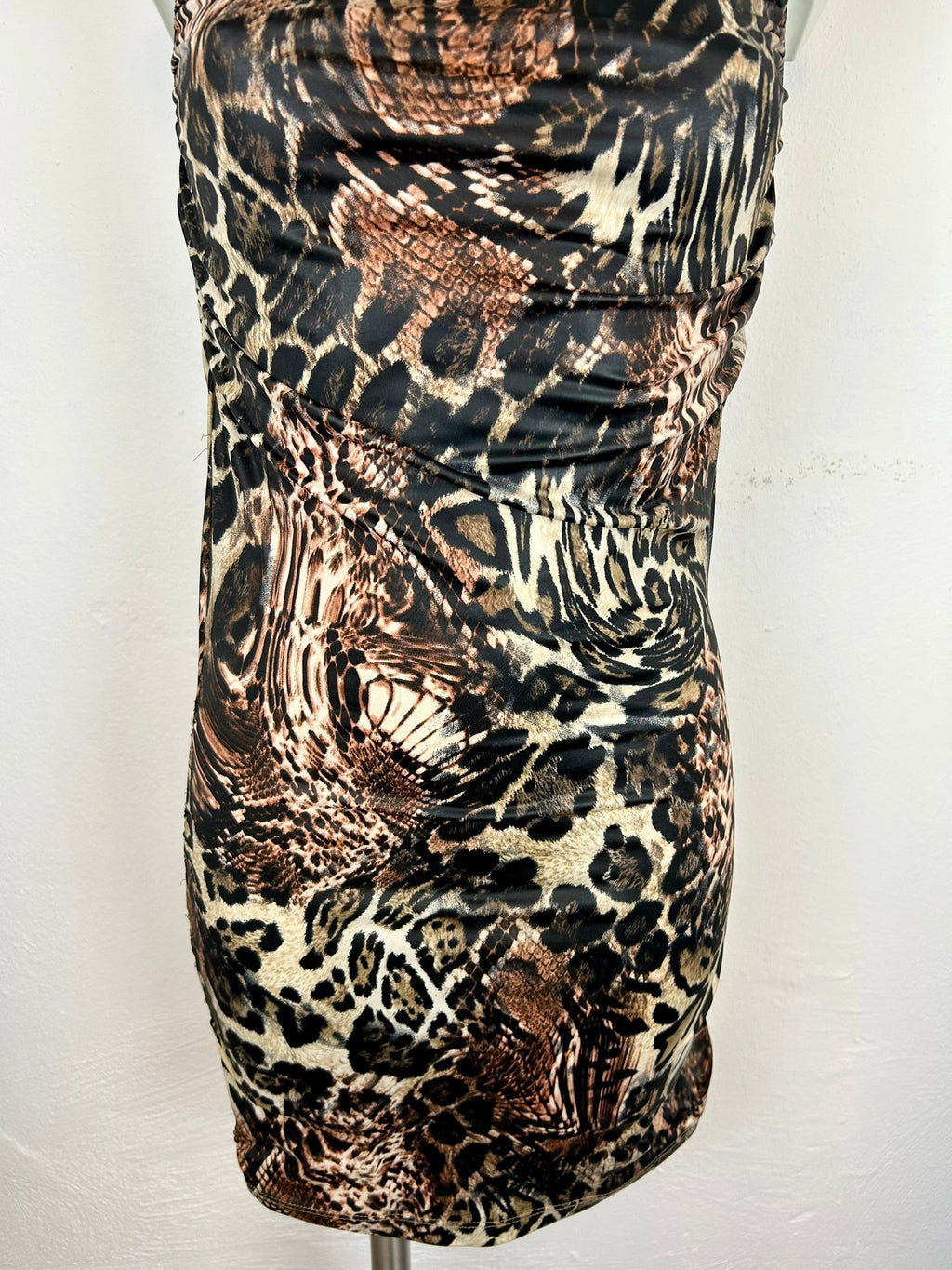 Animal print mini φόρεμα - πλαϊνή όψη