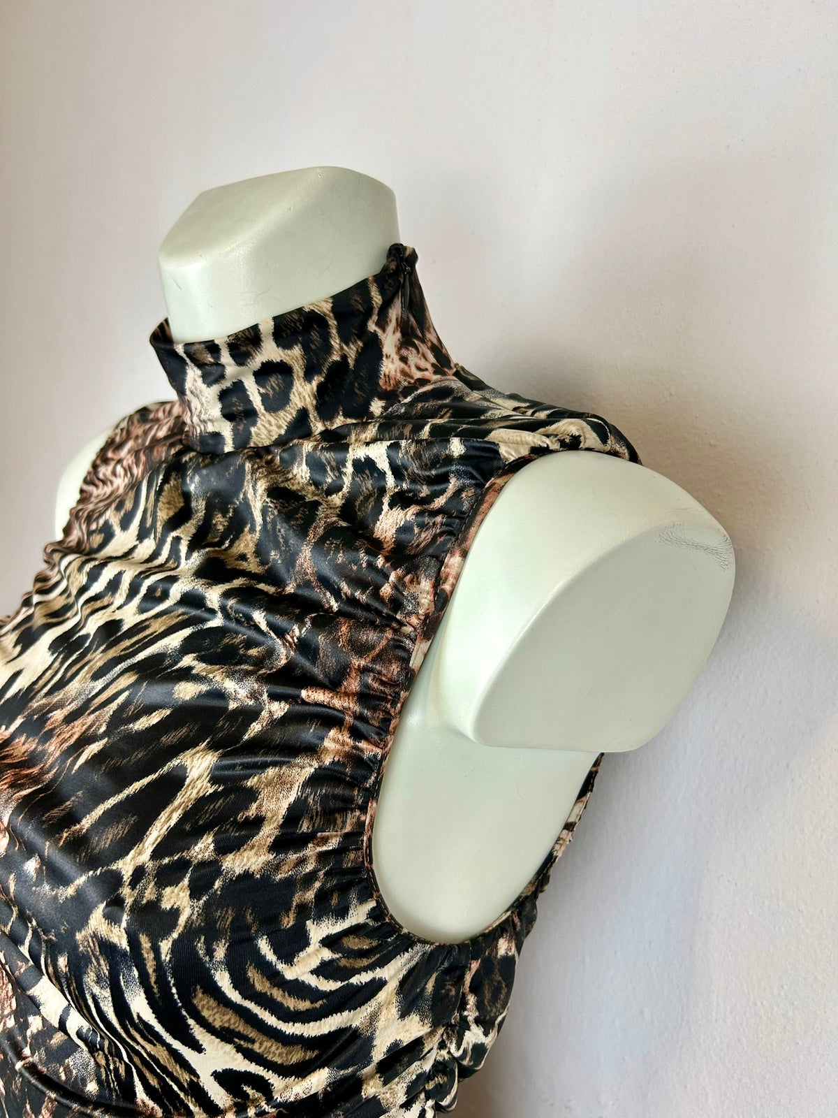 Animal print mini φόρεμα - μπροστινή όψη 2