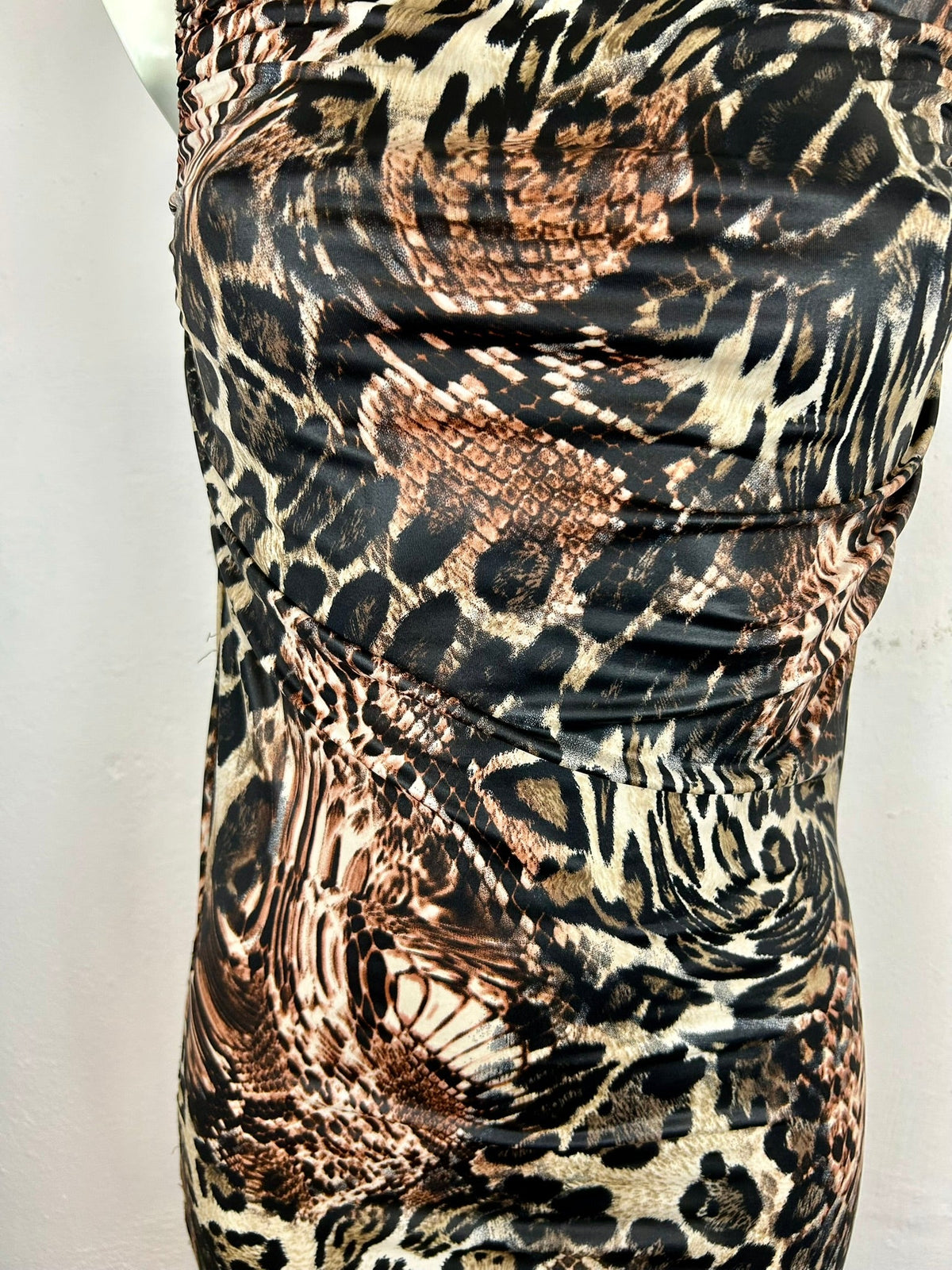 Animal print mini φόρεμα - λεπτομέρεια print