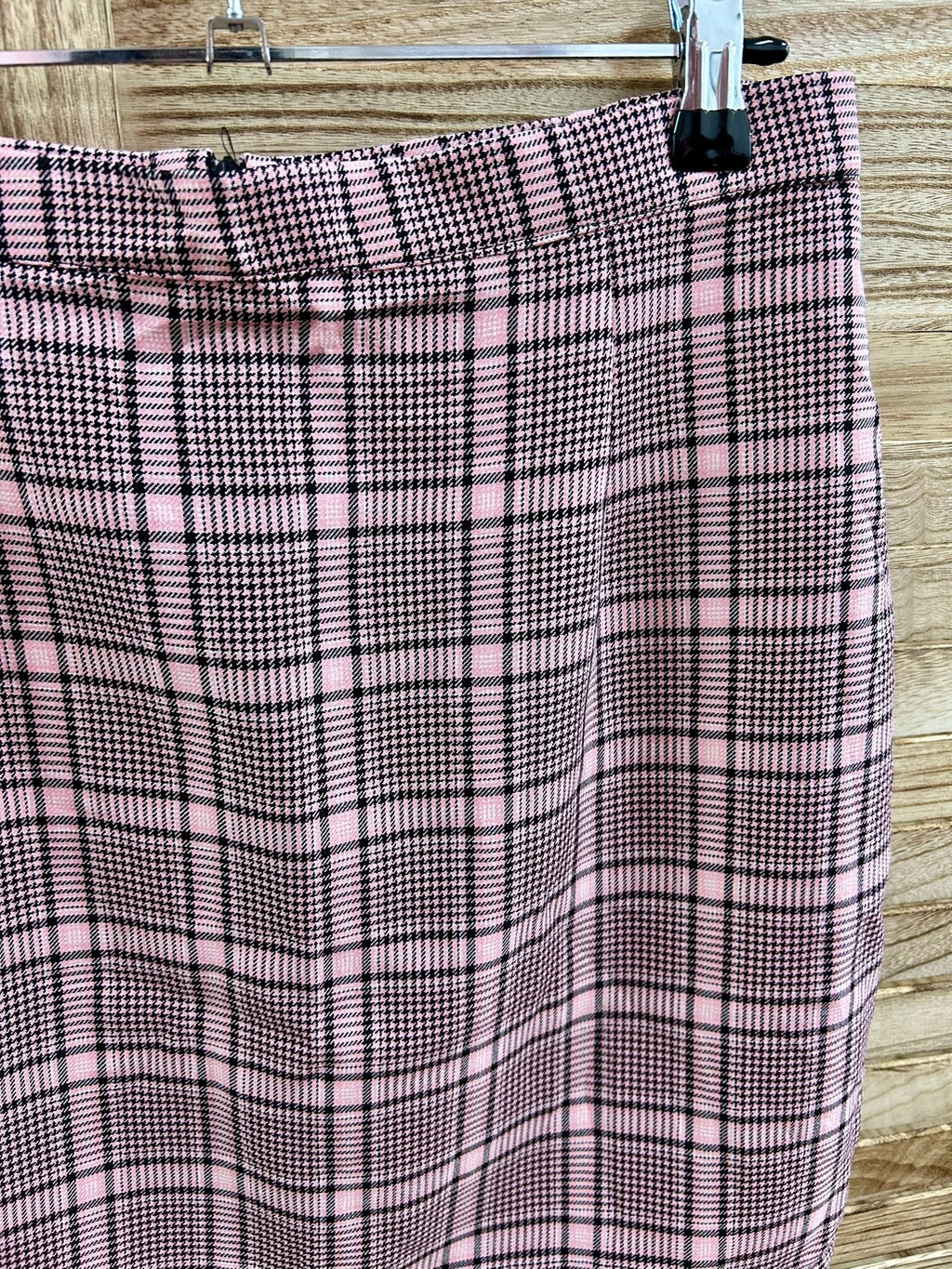Vintage ροζ καρό mini φούστα - λεπτομέρεια pattern και φερμουάρ