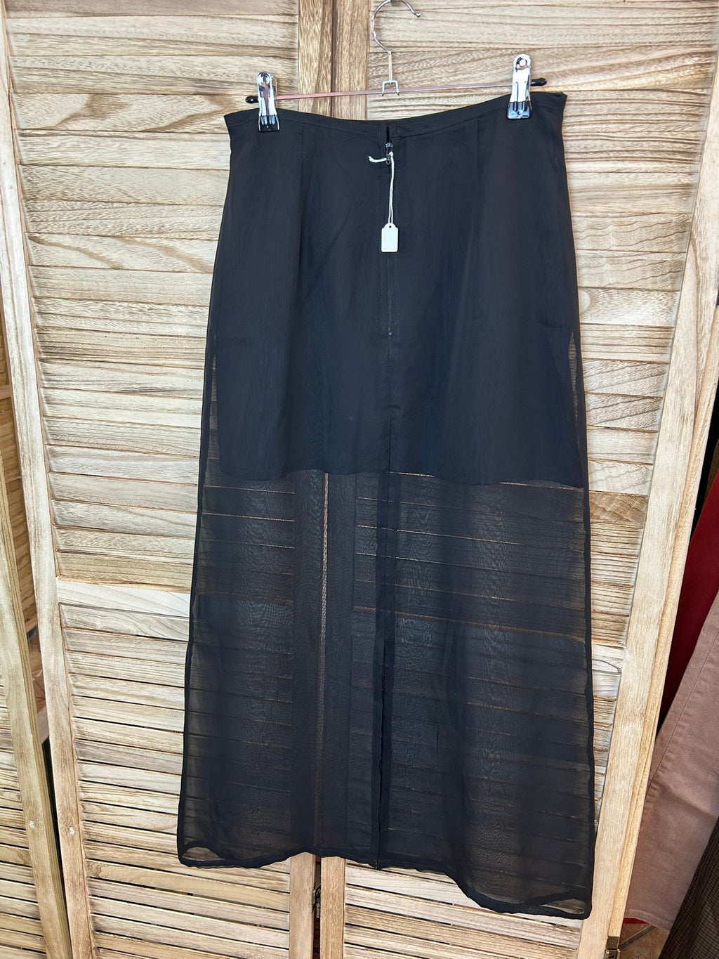Vintage μαύρη maxi φούστα - πίσω όψη
