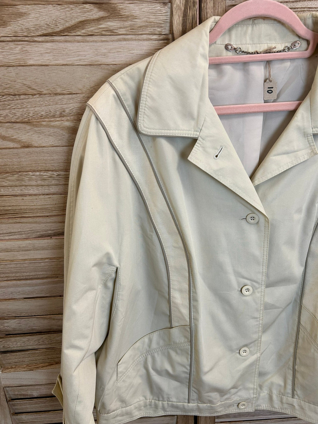 Vintage Y2K Jacket Εκρού - λεπτομέρεια piping