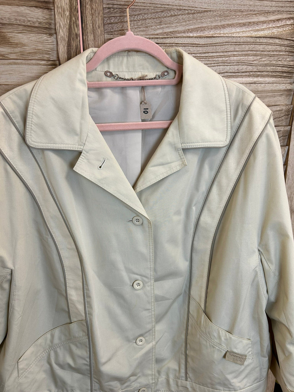 Vintage Y2K Jacket Εκρού - λεπτομέρεια ντεκολτέ