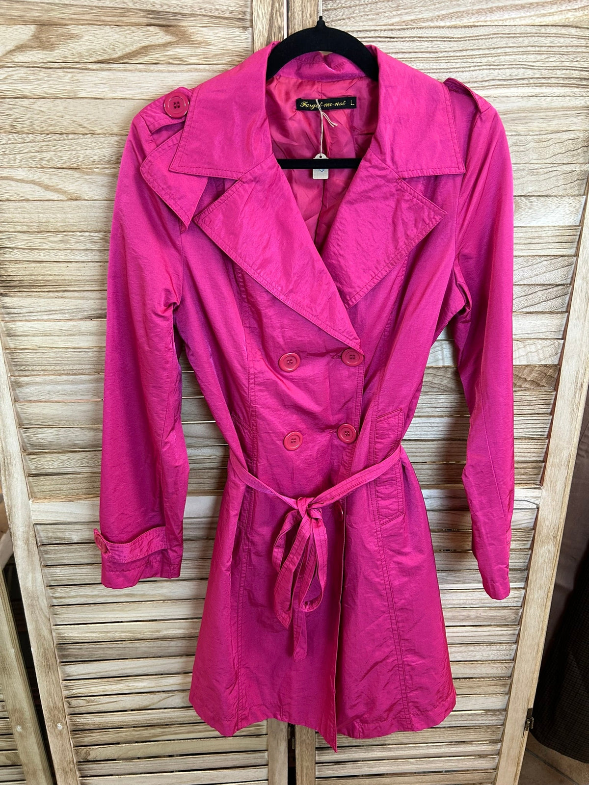 Vintage Trench Coat Fuchsia - λεπτομέρεια κουμπιά