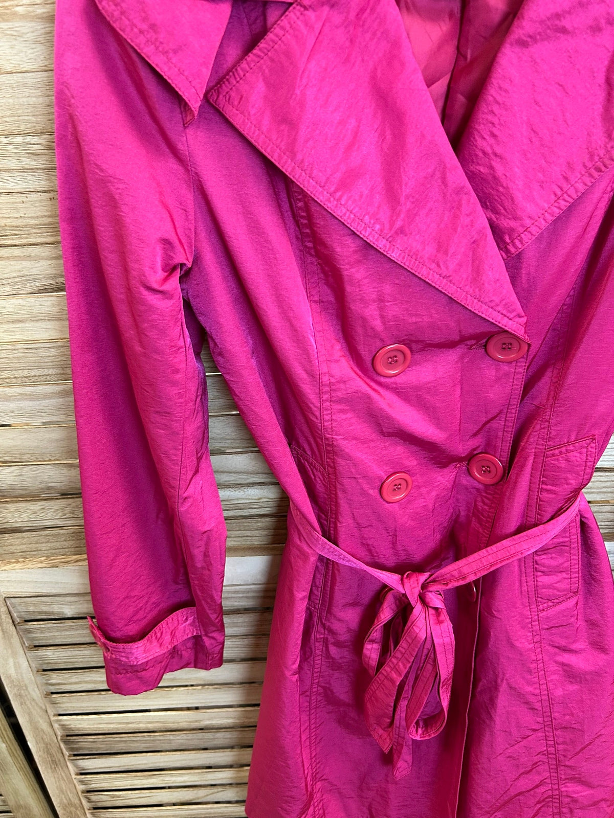 Vintage Trench Coat Fuchsia - μπροστινή όψη σύνολο