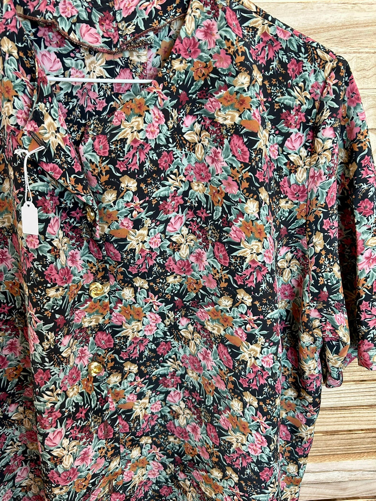 Vintage floral πουκάμισο — λεπτομέρεια print