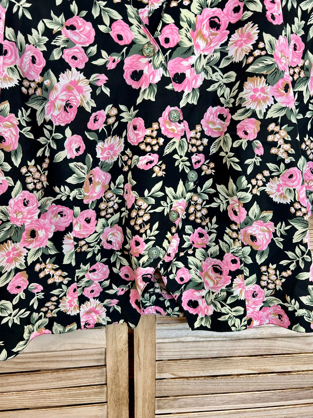 Vintage floral crop μπλούζα — ολόσωμη μπροστινή όψη