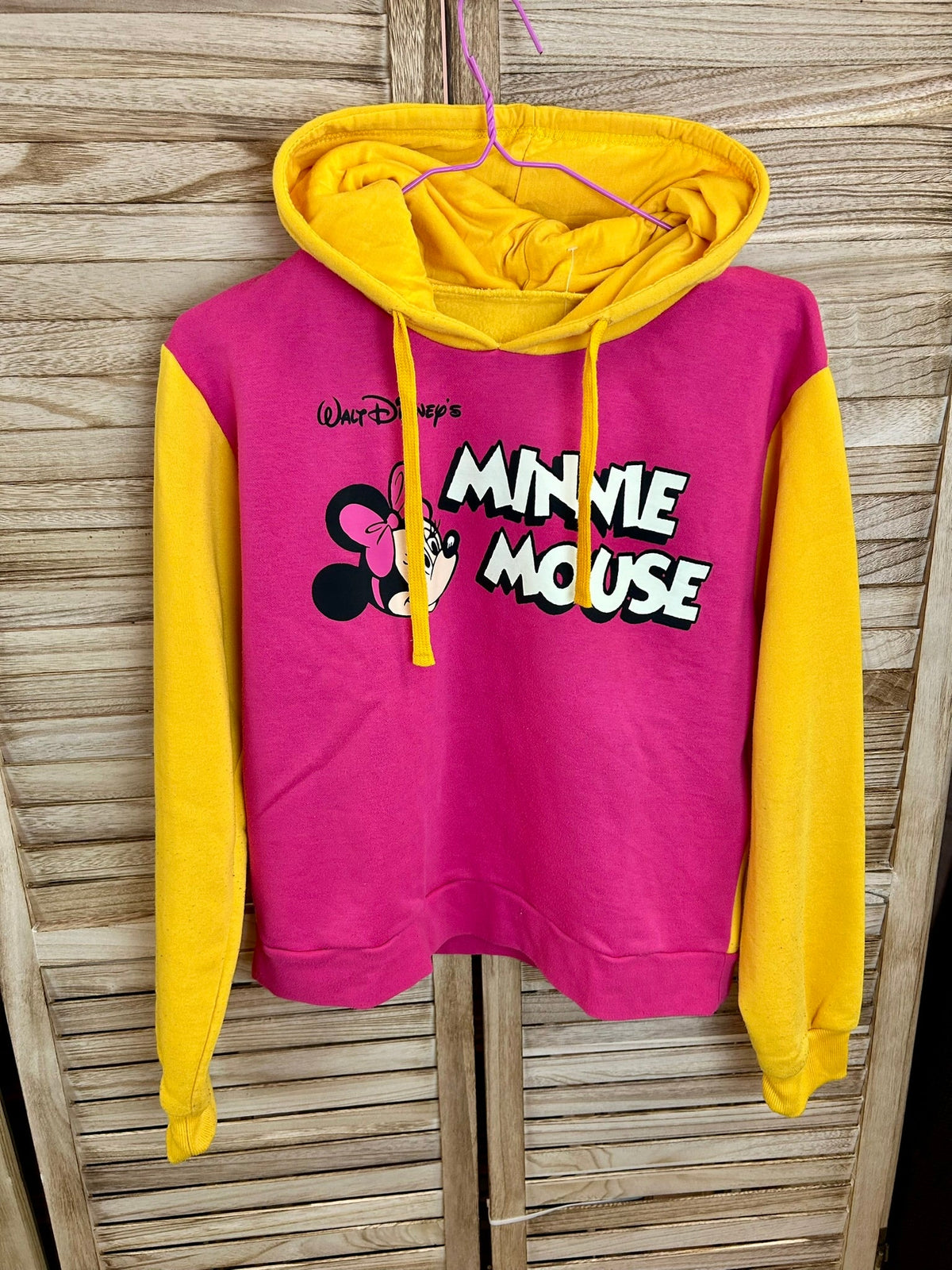 Vintage Reworked Minnie Mouse Hoodie - μπροστά κοντινό