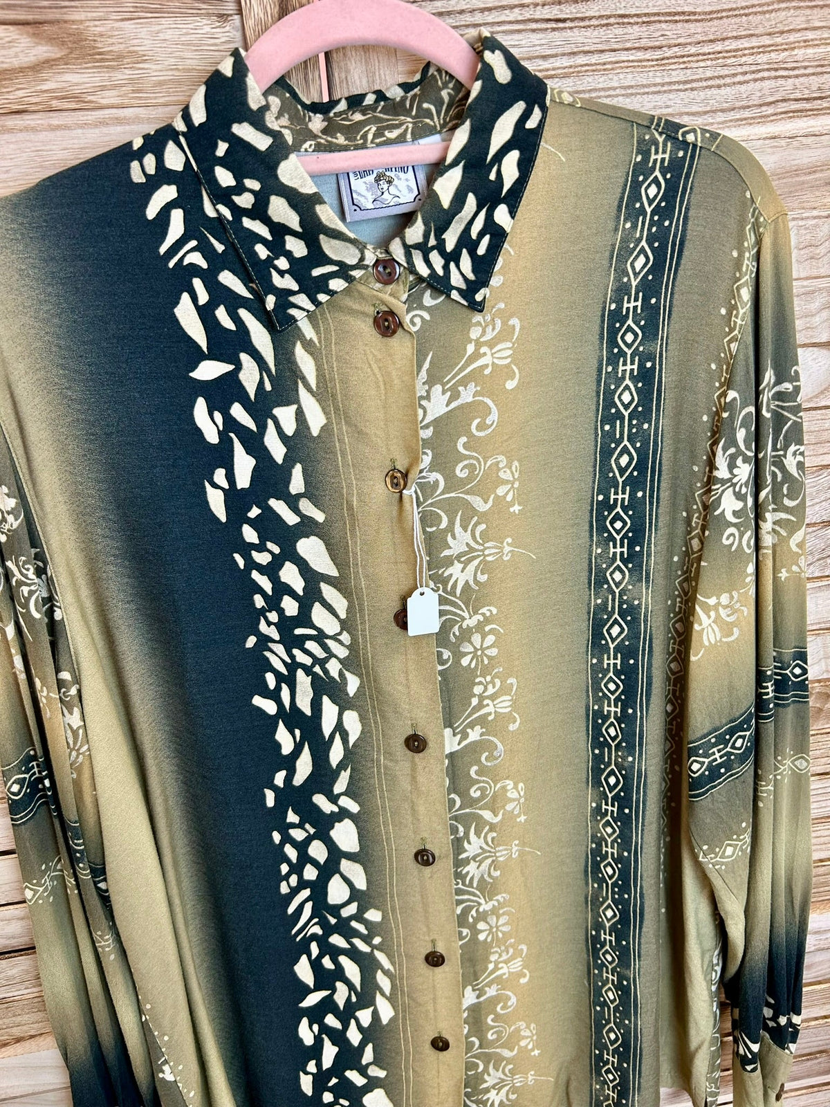 Vintage mixed print πουκάμισο - κάτω μέρος