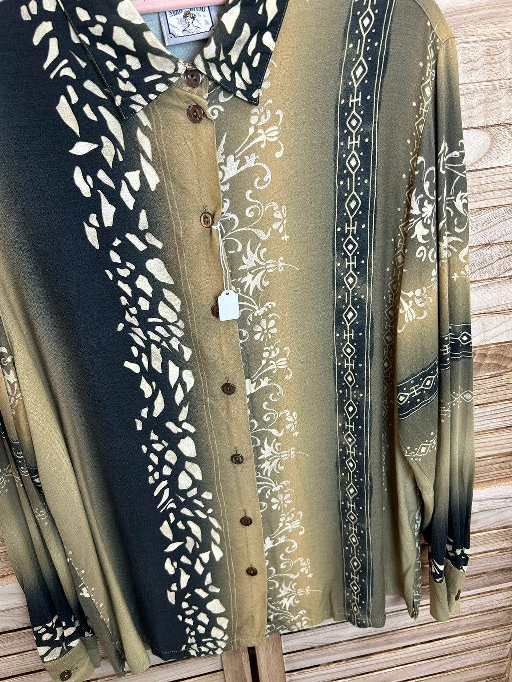 Vintage mixed print πουκάμισο - ολόσωμο μπροστά