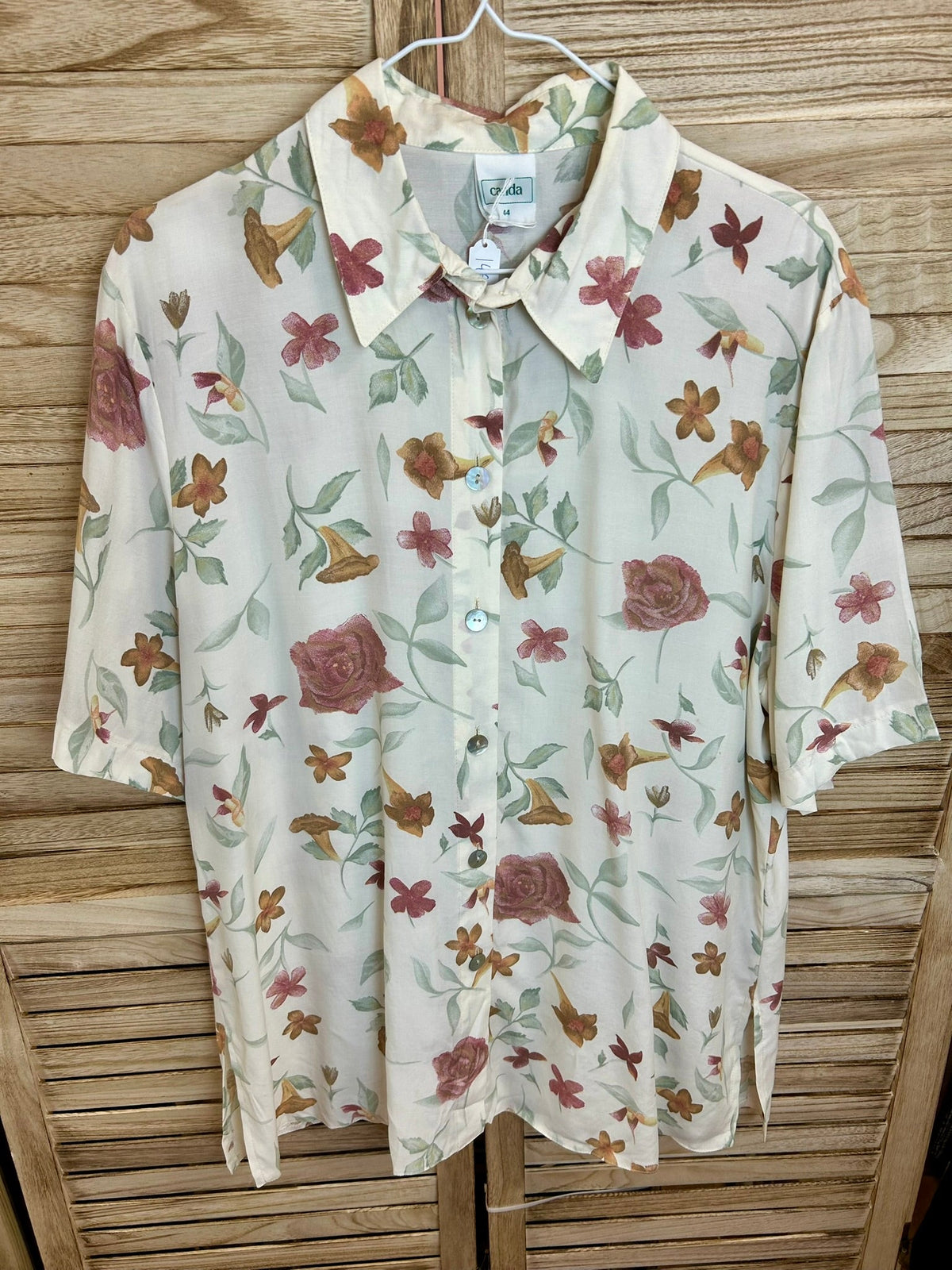 Vintage floral μπλούζα Canda - μπροστά