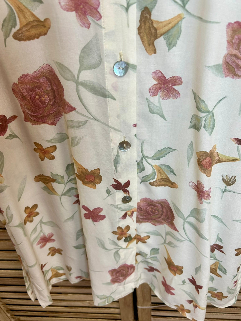 Vintage floral μπλούζα Canda - λεπτομέρεια γιακά