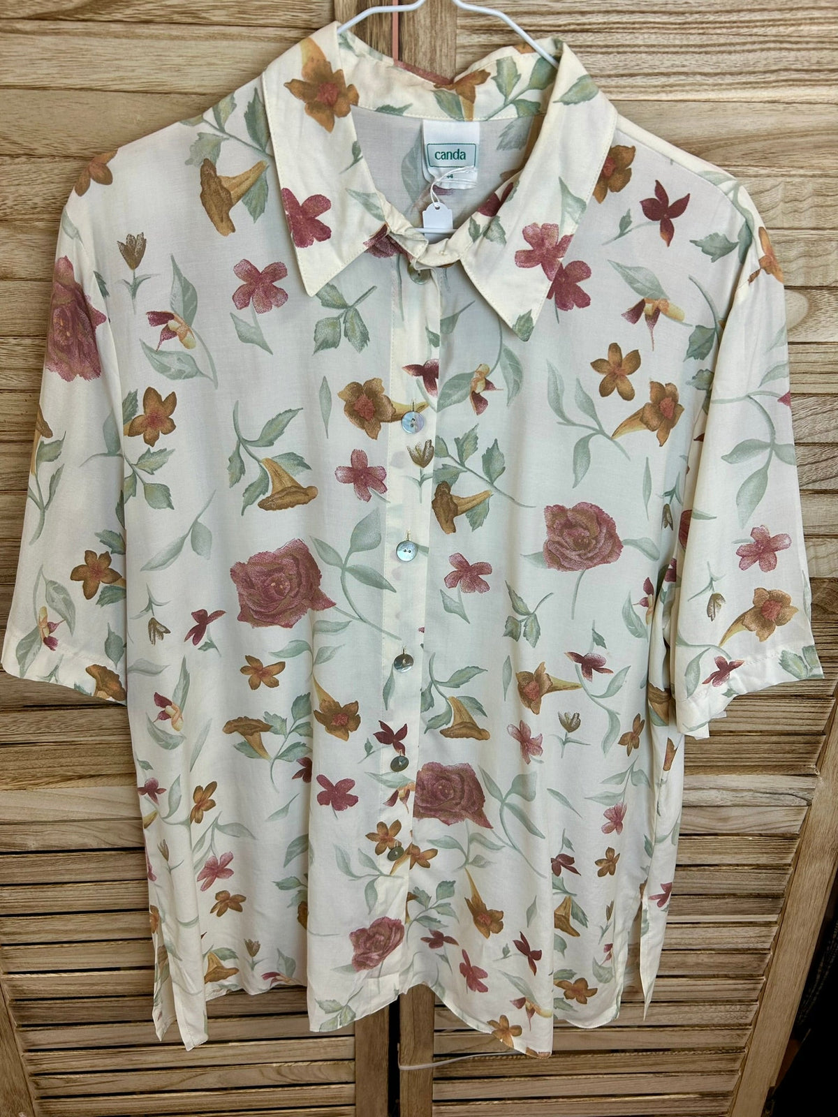Vintage floral μπλούζα Canda - ολόσωμη μπροστά