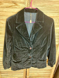 Vintage βελούδινο blazer σκούρο μπλε - ολόσωμη όψη μπροστά
