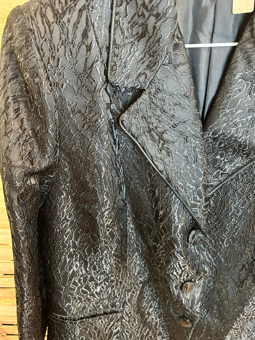 Vintage blazer Rodomo μαύρο jacquard - λεπτομέρεια κουμπιών