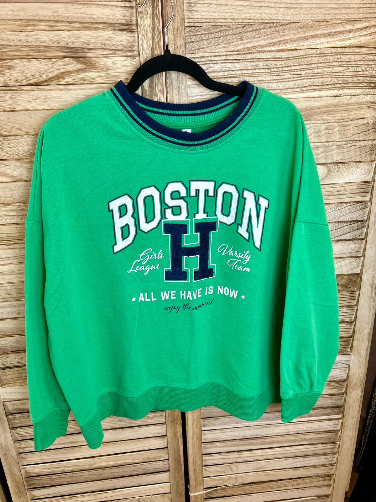 Vintage φούτερ Boston Varsity - λεπτομέρεια print