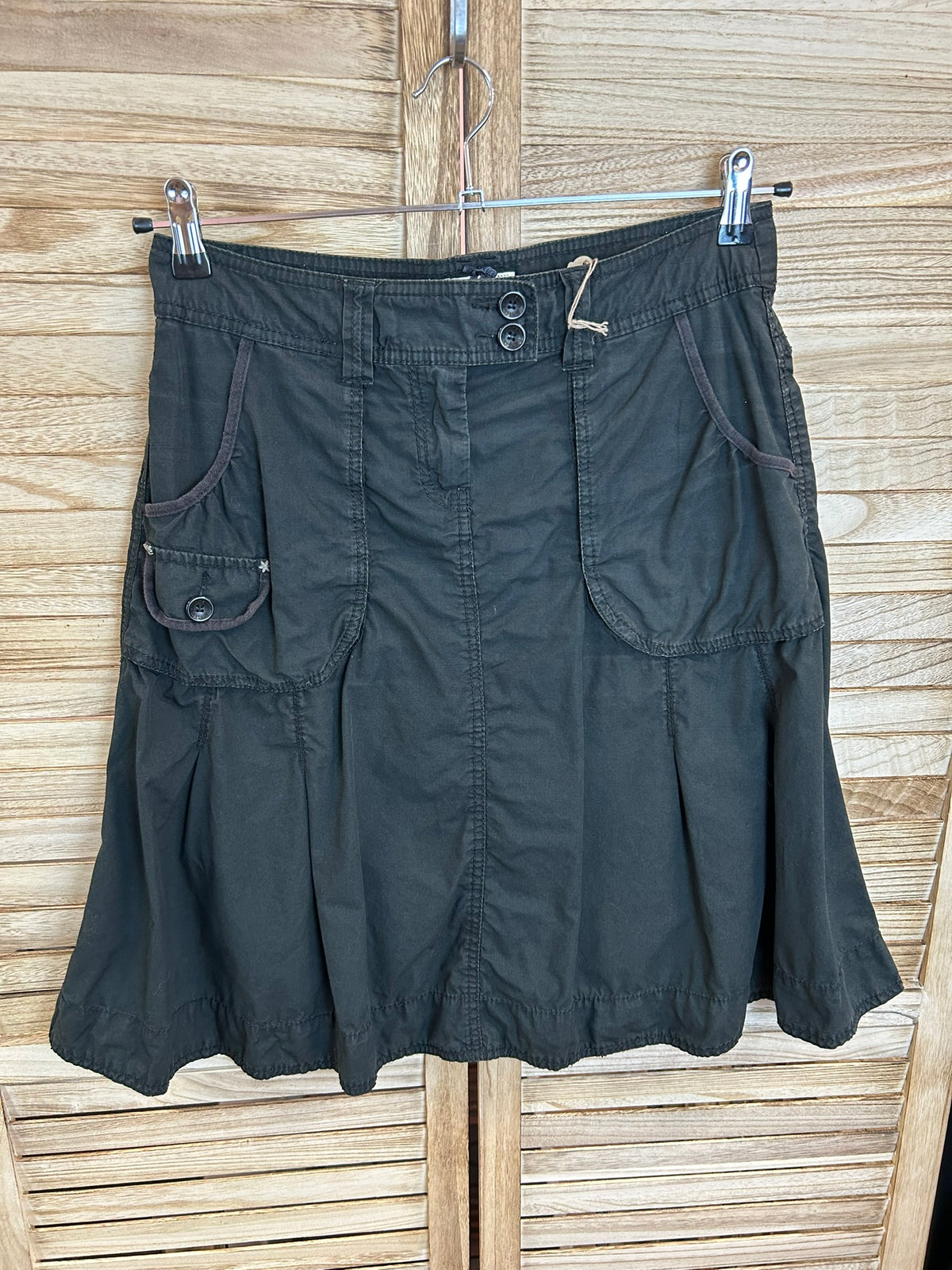 Esprit Μαύρη Cargo Midi Φούστα με Τσέπες