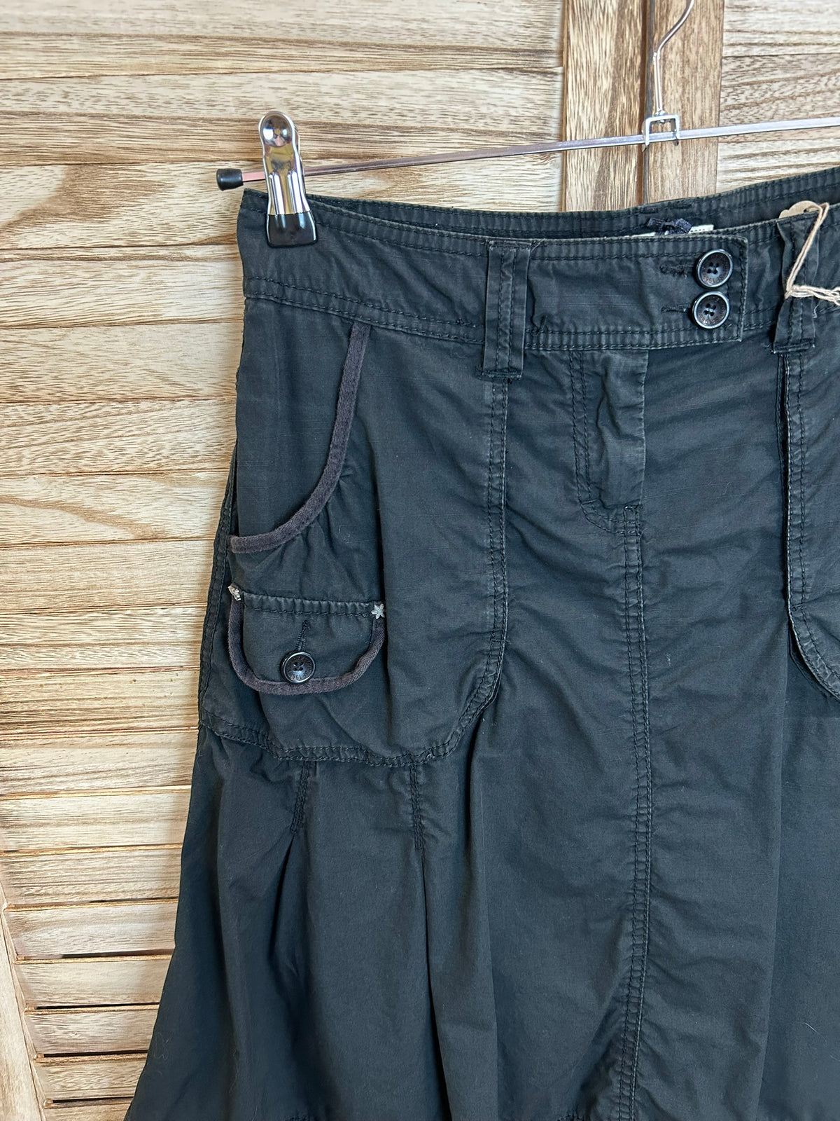 Esprit Μαύρη Cargo Midi Φούστα με Τσέπες