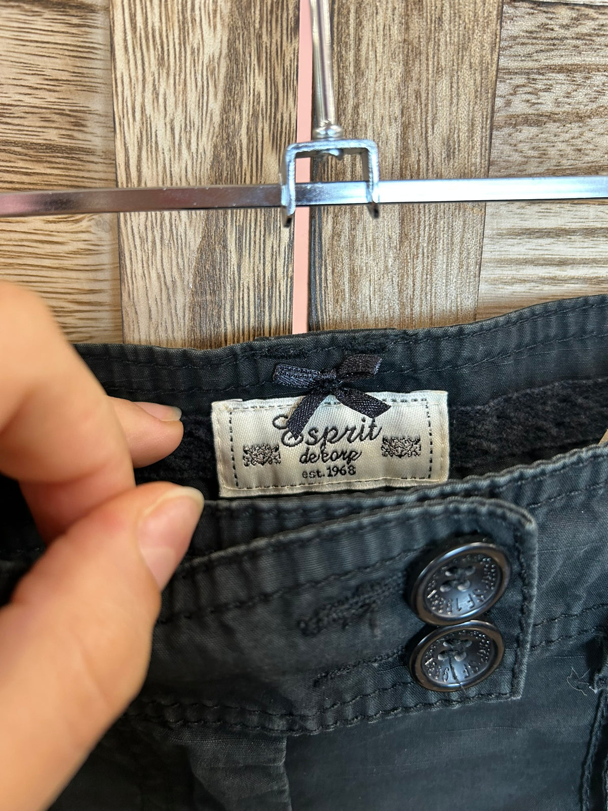 Esprit Μαύρη Cargo Midi Φούστα με Τσέπες
