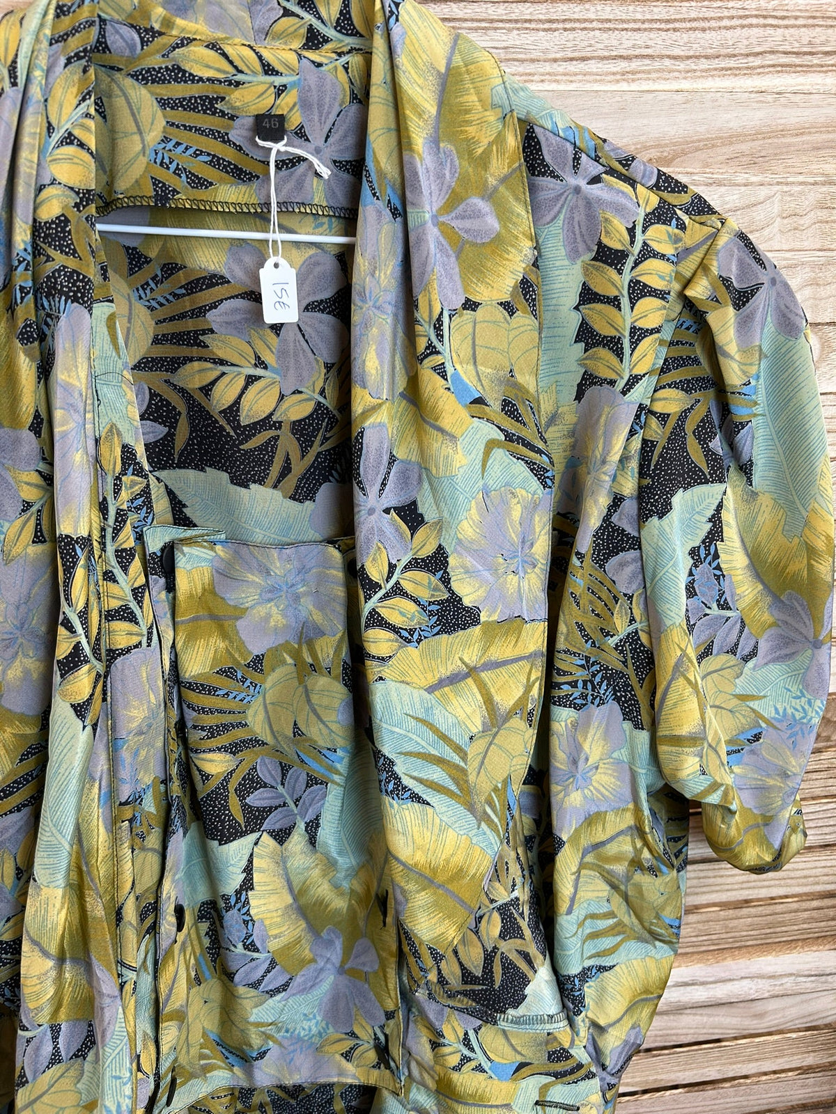 Vintage tropical kimono jacket - λεπτομέρεια μανικιών