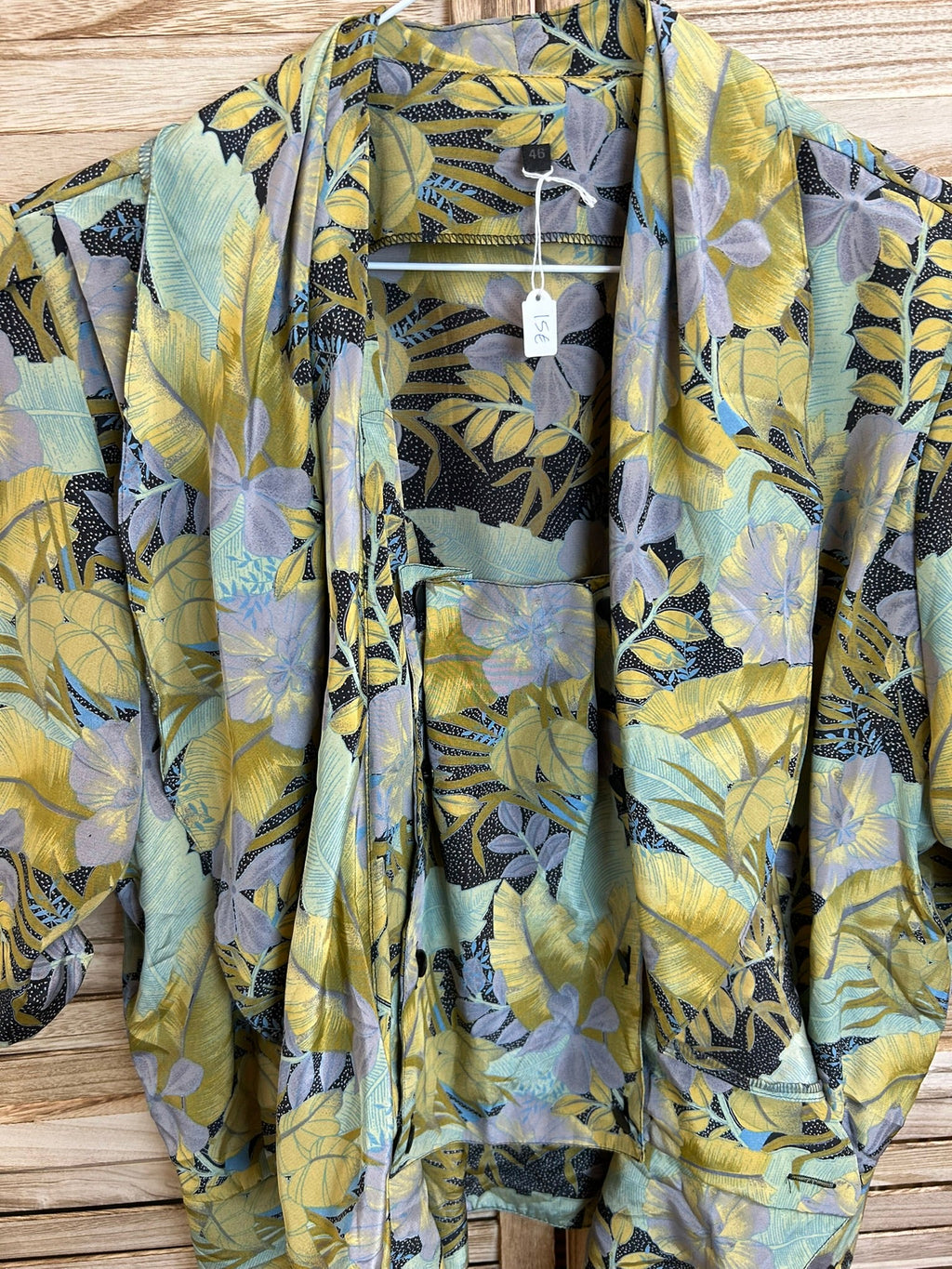 Vintage tropical kimono jacket - εμπρός ανοιχτό