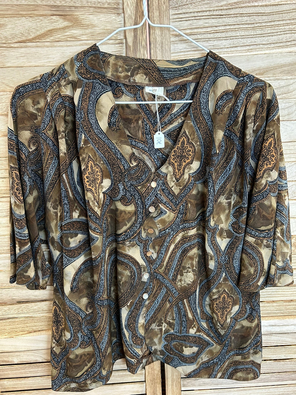 Vintage paisley μπλούζα - ολόσωμη εμπρός όψη 2