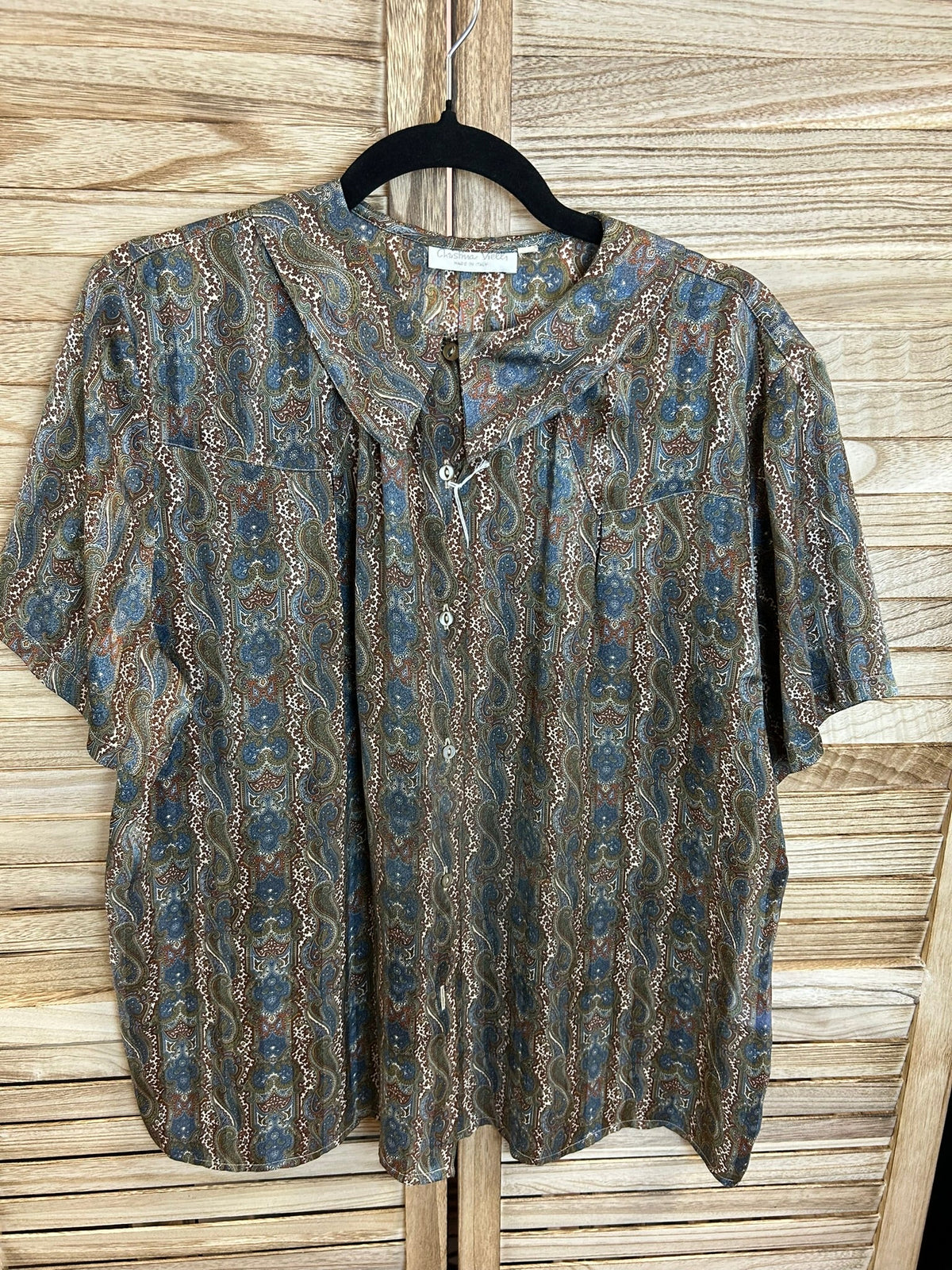 Christina Vielli vintage paisley μπλούζα - ολόσωμη εμπρός όψη