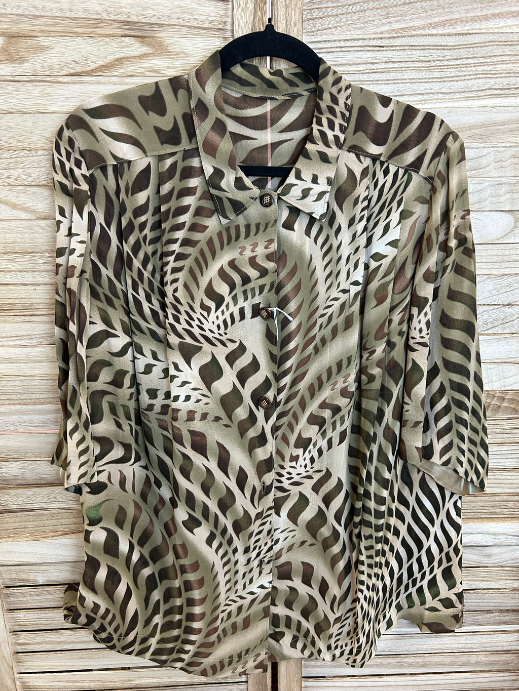 Vintage abstract animal print μπλούζα - ολόσωμη εμπρός όψη 2